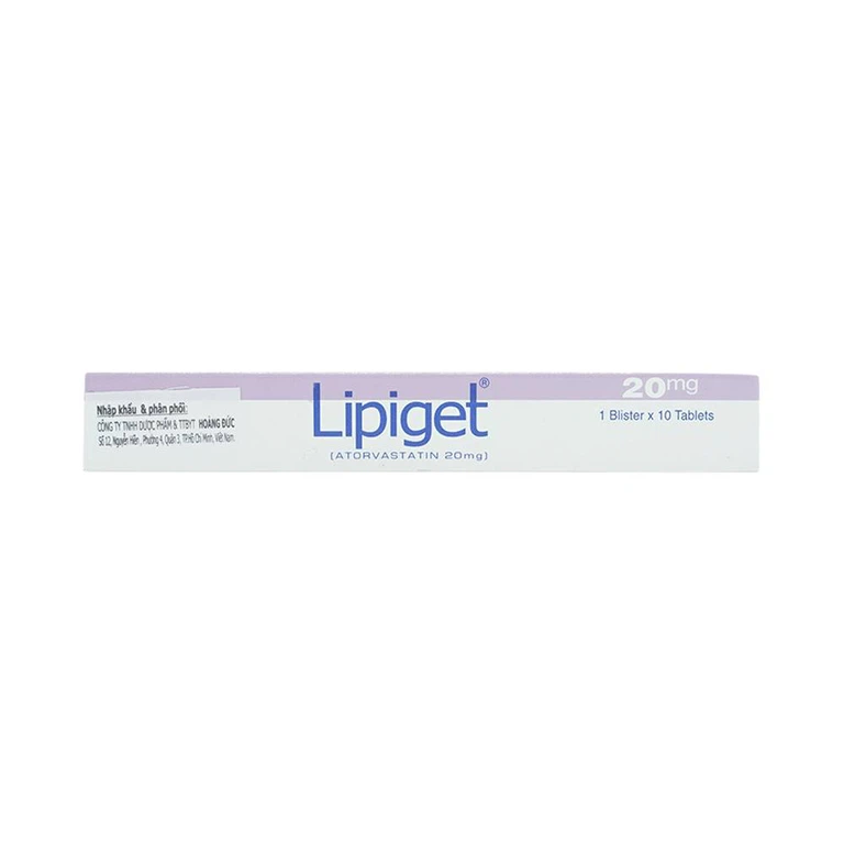 Thuốc Lipiget 20mg Getz hỗ trợ chế độ ăn kiêng trong giảm cholesterol toàn phần (1 vỉ x 10 viên)
