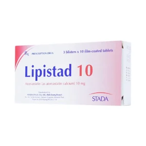Thuốc Lipistad 10 Stada điều trị tăng cholesterol và Iipid huyết hỗn hợp (3 vỉ x 10 viên)