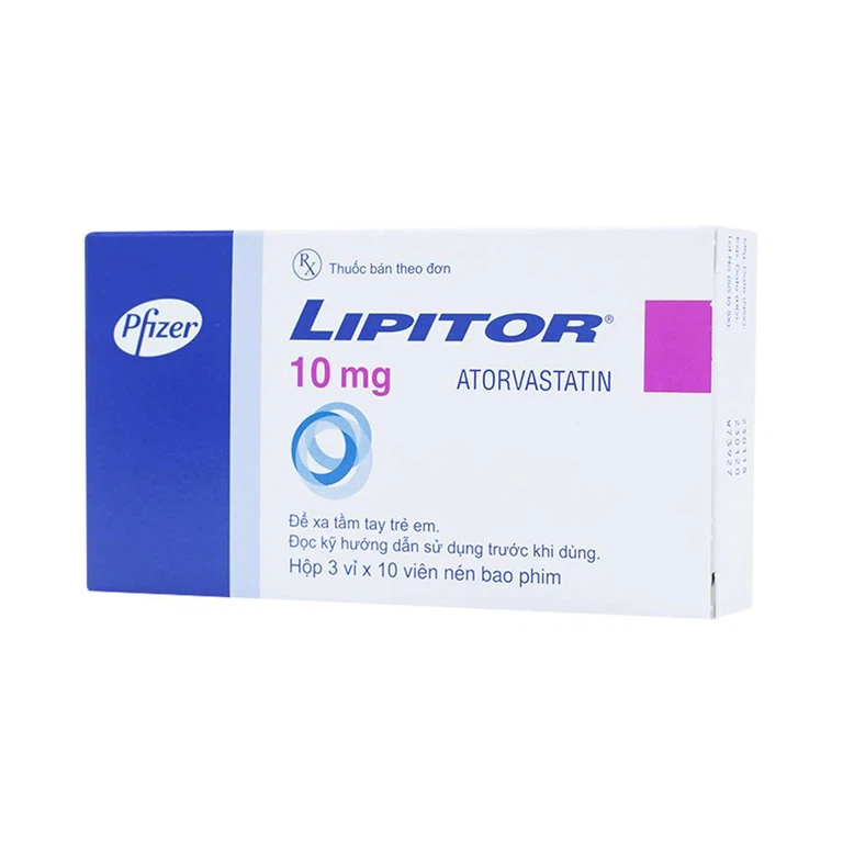 Thuốc Lipitor 10mg Pfizer điều trị tăng cholesterol toàn phần (3 vỉ x 10 viên)