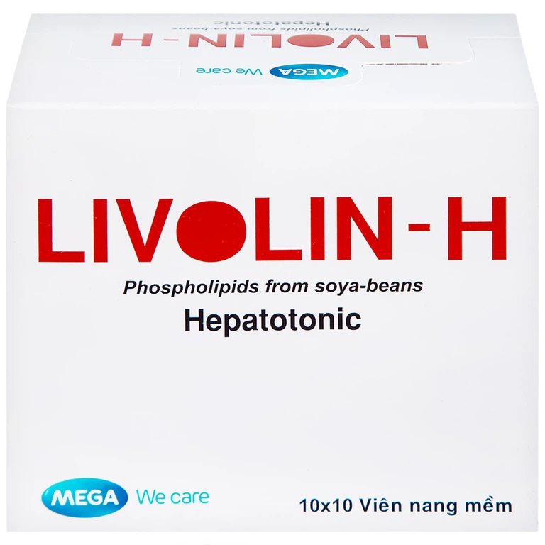 Viên nang mềm Livolin-H 300mg MEGA We care cải thiện bệnh gan, chán ăn, đau hạ sườn phải (10 vỉ x 10 viên)