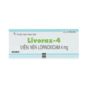 Viên nén Livorax-4 Micro giảm đau và chống viêm xương khớp (10 vỉ x 10 viên)