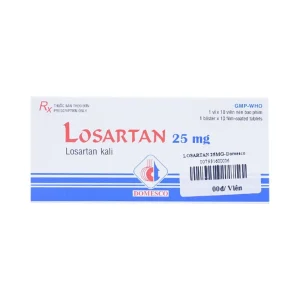 Viên nén Losartan 25mg Domesco điều trị tăng huyết áp, giảm bệnh tim mạch (1 vỉ x 10 viên)
