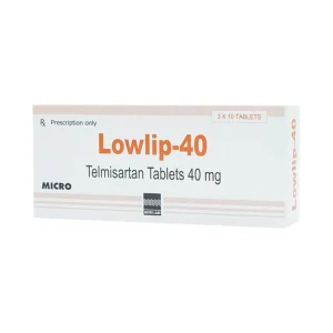 Thuốc Lowlip 40 Micro điều trị tăng huyết áp từ nhẹ đến vừa (3 vỉ x 10 viên)