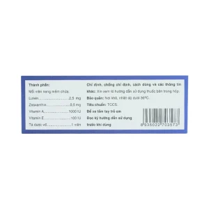 Thuốc Luxathin-E hỗ trợ điều trị bệnh lý về mắt, khô mắt, nhìn mờ, cải thiện thị lực (3 vỉ x 10 viên)