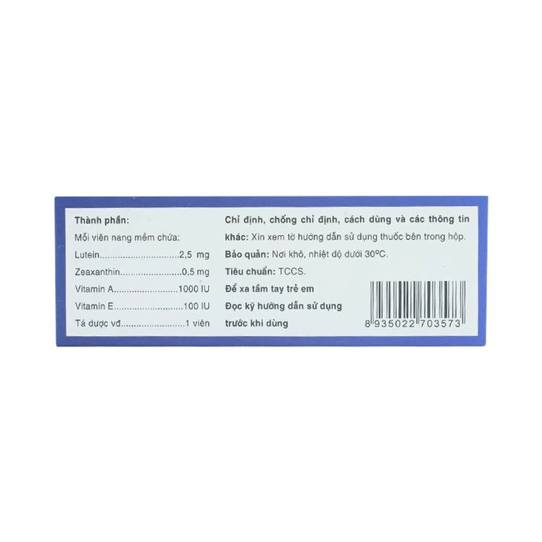 Thuốc Luxathin-E hỗ trợ điều trị bệnh lý về mắt, khô mắt, nhìn mờ, cải thiện thị lực (3 vỉ x 10 viên)