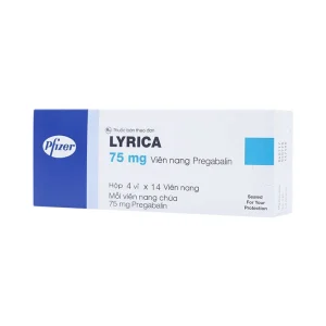 Lyrica 75mg Pfizer điều trị đau thần kinh, động kinh cục bộ (4 vỉ x 14 viên)
