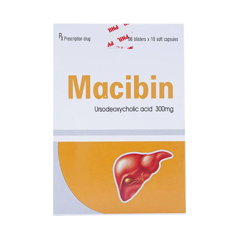 Viên nang mềm Macibin 300mg Phil Inter Pharma làm tan sỏi mật, điều trị xơ gan (6 vỉ X 10 viên)