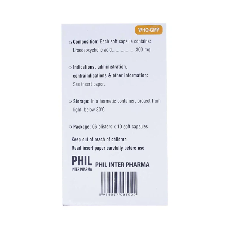 Viên nang mềm Macibin 300mg Phil Inter Pharma làm tan sỏi mật, điều trị xơ gan (6 vỉ X 10 viên)