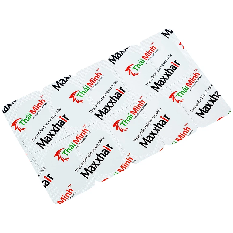 Viên uống Maxxhair New Thái Minh hỗ trợ tóc mọc chắc khỏe và giảm nguy cơ rụng tóc (3 vỉ x 10 viên)