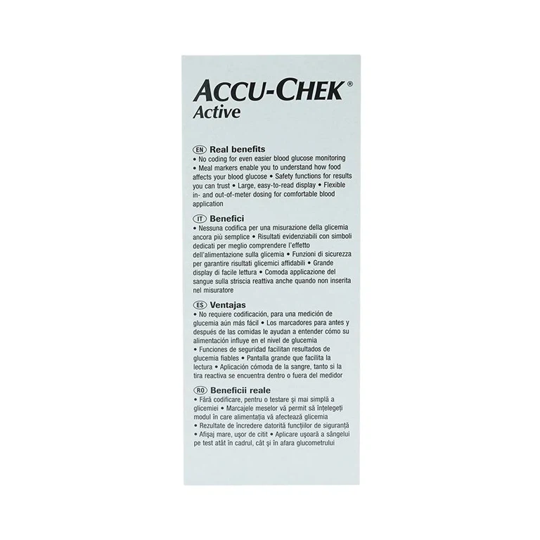 Máy đo đường huyết cầm tay Accu-Chek Active giúp kiểm tra lượng đường trong máu chính xác, nhanh chóng