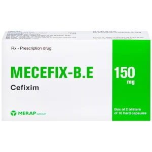 Thuốc Mecefix-B.E 150mg Merap điều trị nhiễm khuẩn đường tiết niệu, viêm tai giữa (2 vỉ x 10 viên)