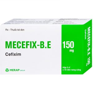 Thuốc Mecefix-B.E 150mg Merap điều trị nhiễm khuẩn đường tiết niệu, viêm tai giữa (2 vỉ x 10 viên)