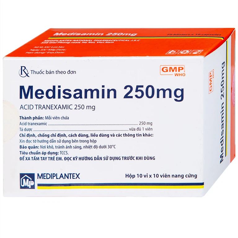 Thuốc Medisamin 250mg Mediplantex điều trị tình trạng chảy máu (10 vỉ x 10 viên)