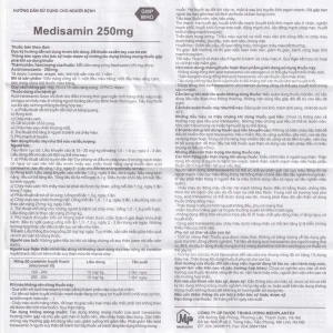 Thuốc Medisamin 250mg Mediplantex điều trị tình trạng chảy máu (10 vỉ x 10 viên)