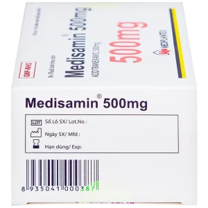 Thuốc Medisamin 500mg Mediplantex điều trị chảy máu ở bệnh ưa chảy máu, rong kinh (10 vỉ x 10 viên)