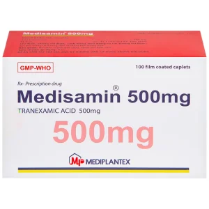 Thuốc Medisamin 500mg Mediplantex điều trị chảy máu ở bệnh ưa chảy máu, rong kinh (10 vỉ x 10 viên)