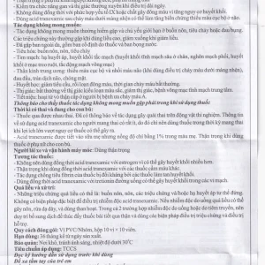 Thuốc Medisamin 500mg Mediplantex điều trị chảy máu ở bệnh ưa chảy máu, rong kinh (10 vỉ x 10 viên)