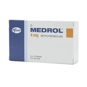 Thuốc Medrol 4mg Pfizer kháng viêm, điều trị rối loạn nội tiết, viêm tuyến giáp (3 vỉ x 10 viên)