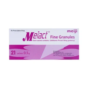 Cốm pha hỗn dịch uống Meiact 50mg Meiji điều trị viêm tai giữa, viêm xoang, viêm amidan (21 gói)