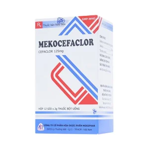 Thuốc bột uống Mekocefaclor 125mg Mekophar điều trị viêm họng, viêm phế quản, viêm admidan (12 gói)