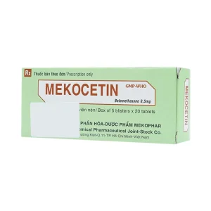 Thuốc Mekocetin 0.5mg Mekophar điều trị thấp khớp, bệnh collagen, bệnh ngoài da, dị ứng (5 vỉ x 20 viên)