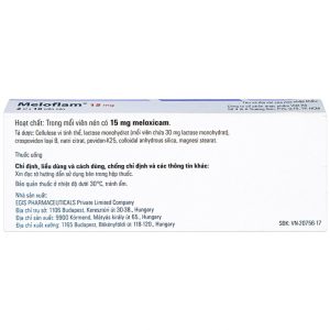 Thuốc Meloflam 15mg Egis điều trị thoái hóa xương khớp (2 vỉ x 10 viên)