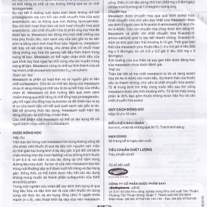 Thuốc Mesalazine 500mg SaviPharm điều trị viêm loét đại tràng (10 vỉ x 10 viên)