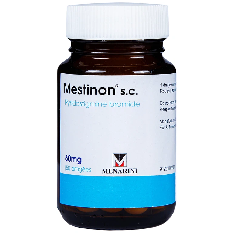 Viên nén Mestinon S.C. 60mg Menarini điều trị nhược cơ, tắc ruột do liệt ruột và bí tiểu sau phẫu thuật (150 viên)