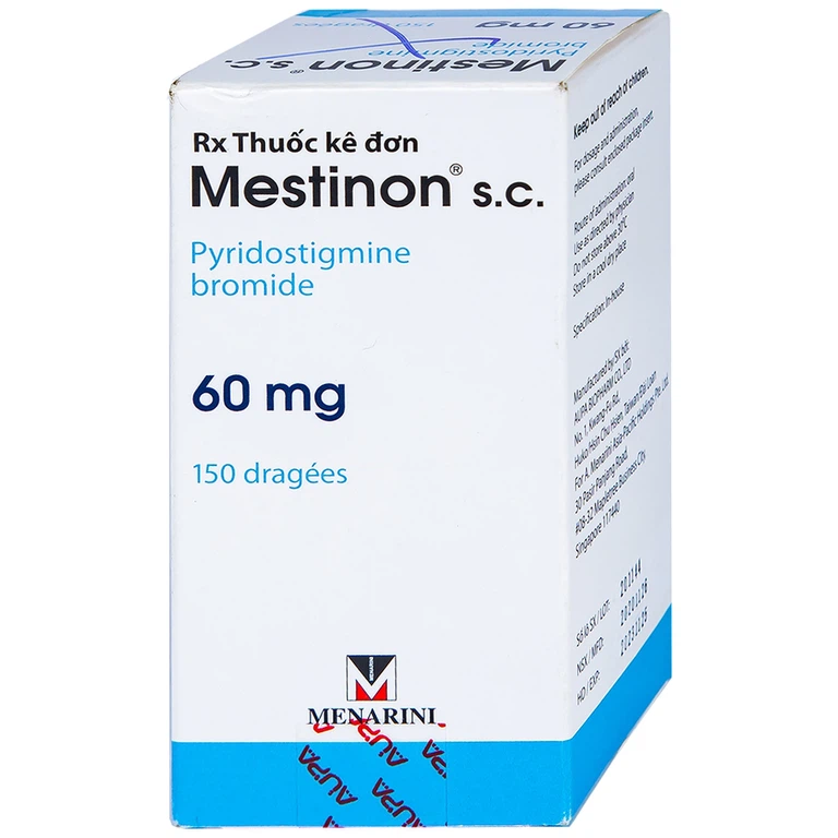 Viên nén Mestinon S.C. 60mg Menarini điều trị nhược cơ, tắc ruột do liệt ruột và bí tiểu sau phẫu thuật (150 viên)