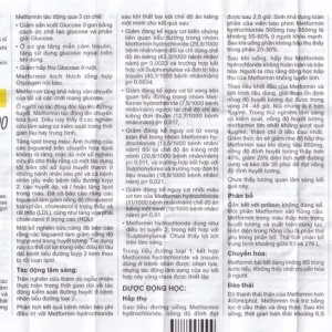 Viên nén Metformin Denk 500 điều trị đái tháo đường típ 2 (10 vỉ x 10 viên)