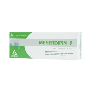 Viên nén Meyerdipin 5 Meyer - BPC điều trị tăng huyết áp nhẹ và vừa, đau thắt ngực ổn định (5 vỉ x 10 viên)