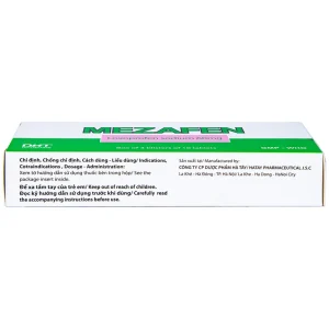 Viên nén Mezafen 60mg Hataphar kháng viêm, giảm đau viêm khớp, đau thắt lưng (3 vỉ x 10 viên)