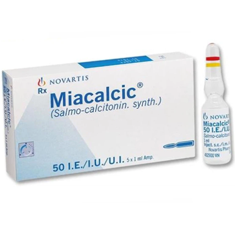 Dung dịch tiêm Miacalcic Novartis ngừa mất xương cấp tính, điều trị bệnh Paget, tăng canxi máu ác tính (5 ống)