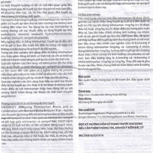 Viên nén Micardis 80mg Boehringer điều trị tăng huyết áp vô căn (3 vỉ x 10 viên)