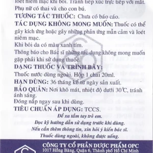 Dung dịch Milian OPC điều trị nhiễm virus ngoài da, chốc lở, viêm da mủ (20ml)