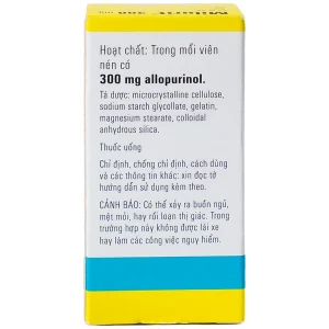 Viên nén Milurit 300mg Egis Pharma điều trị bệnh gout, phòng ngừa bệnh sỏi axit uric (30 viên)