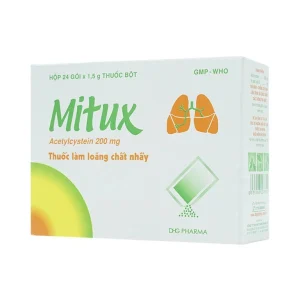 Thuốc bột uống Mitux 200mg DHG Pharma làm loãng chất nhầy đường hô hấp (24 gói x 1,5g)