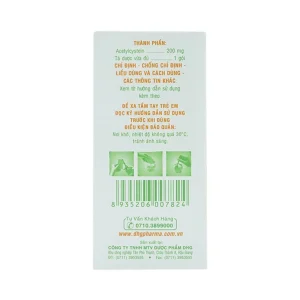 Thuốc bột uống Mitux 200mg DHG Pharma làm loãng chất nhầy đường hô hấp (24 gói x 1,5g)