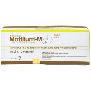 Viên nén Motilium-M Janssen điều trị triệu chứng nôn và buồn nôn (10 vỉ x 10 viên)
