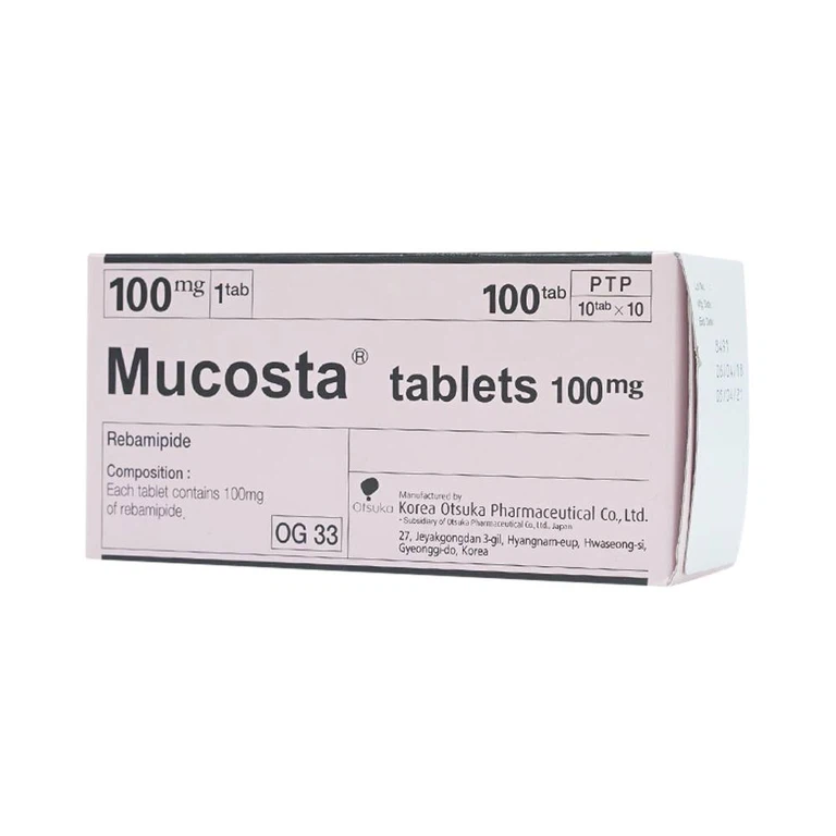 Viên nén Mucosta tablets 100mg Otsuka điều trị loét dạ dày, viêm niêm mạc dạ dày (10 vỉ x 10 viên)