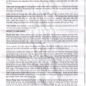 Thuốc xịt mũi Nasonex Bayer điều trị viêm mũi dị ứng (60 liều)