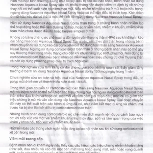 Thuốc xịt mũi Nasonex Bayer điều trị viêm mũi dị ứng (60 liều)