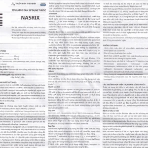 Viên nén Nasrix DaViPharm điều trị tăng cholesterol (4 vỉ x 7 viên)