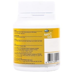 Viên uống Nat C 1000 cung cấp vitamin C cho cơ thể, tăng cường sức đề kháng (30 viên)