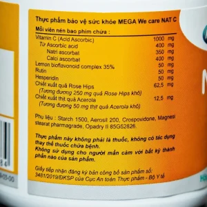 Viên uống Nat C 1000 cung cấp vitamin C cho cơ thể, tăng cường sức đề kháng (30 viên)