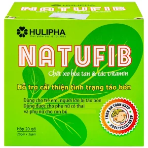 Cốm Natufib Hulipha hỗ trợ cải thiện tình trạng táo bón (20 gói x 3g)