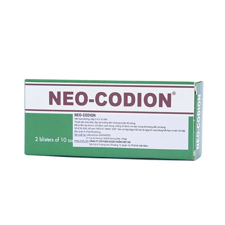 Viên nén Neo-Codion Bouchara điều trị triệu chứng ho khan (2 vỉ x 10 viên)