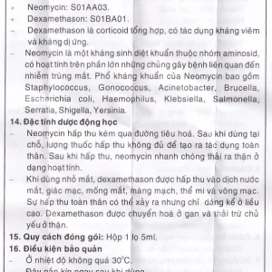 Thuốc nhỏ mắt Neodex Pharmedic hỗ trợ điều trị viêm kết mạc, giác mạc, viêm mí mắt (5ml)