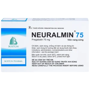 Viên nang cứng Neuralmin 75 Boston Pharma điều trị đau thần kinh, động kinh, rối loạn lo âu (2 vỉ x 14 viên)