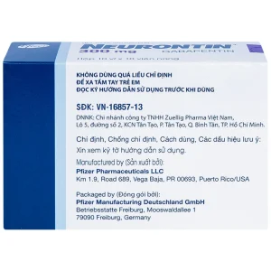 Viên nang cứng Neurontin 300mg Pfizer điều trị hỗ trợ trong động kinh cục bộ (10 vỉ x 10 viên)